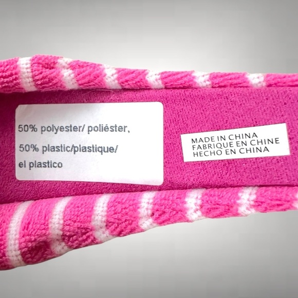 Anthropologie Terry Stripe Knotted Headband in Pink White NEW Preppy Spring Pool - Picture 5 of 7